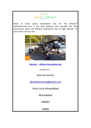 Military Exoskeleton Suit  Deshkeheroesin.com