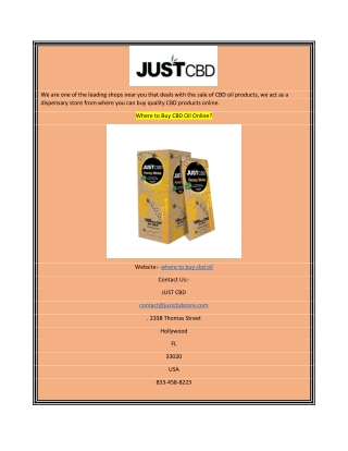 Where to Buy CBD Oil Online