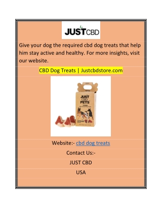 CBD Dog Treats Justcbdstore.com