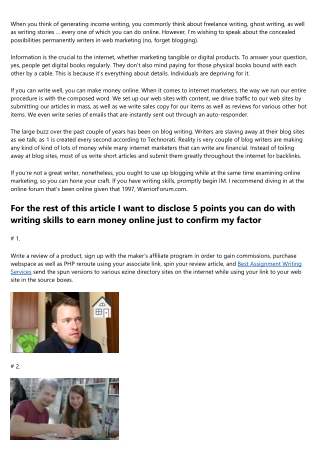 Independent Academic Essay Writers  Earn Money Online