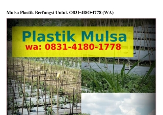 Mulsa Plastik Berfungsi Untuk ౦8З1-Ꮞ18౦-1778(WA)