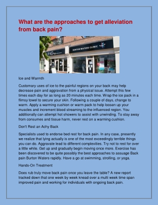 Get The Best Back Pain in Burton Waters.