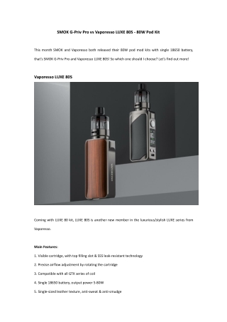 SMOK G-Priv Pro vs Vaporesso LUXE 80S