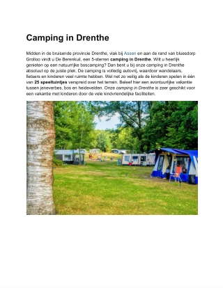 Camping in Drenthe