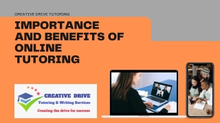 Importance and Benefits of Online Tutoring