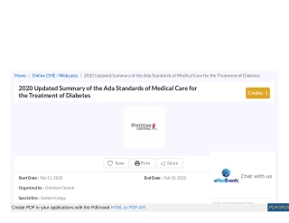 2020 Updated Summary of the Ada Standards of Medical Care for the Treatment of Diabetes