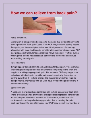 Find The Best Back Pain in Cotes.