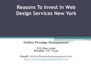 Reasons To Invest In Web Design Services New York