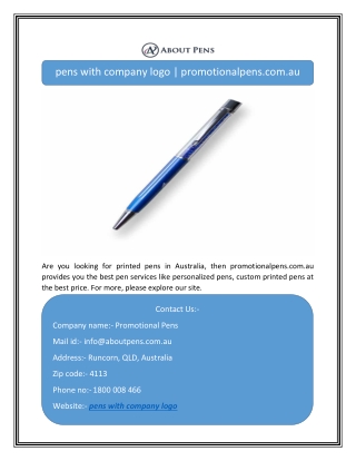 pens with company logo | promotionalpens.com.au