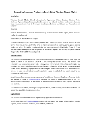 Titanium Dioxide Market