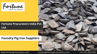 Foundry Pig Iron Suppliers in India