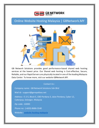 Online Website Hosting Malaysia | GBNetwork.MY
