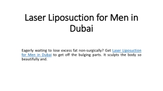 Laser Liposuction for Men in Dubai