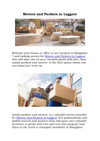 Movers and Packers in Laggere