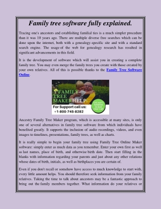 Family tree software fully explained
