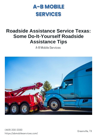 Some Do-It-Yourself Roadside Assistance Tips