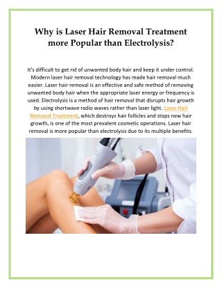 Laser Hair Removal Treatment