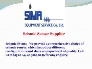 Seismic Sensor Supplier