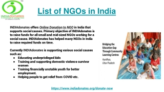 List of NGOs in India