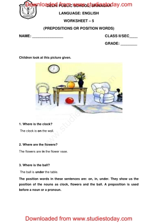 Worksheets For Class 2 English - Free English Worksheets