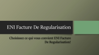 ENI Facture De Regularisation