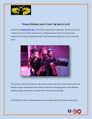 Private Ultimate Laser X Laser Tag (up to 6 vs 6)