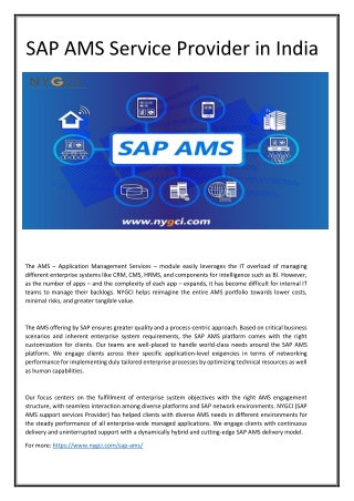 SAP AMS Provider in India