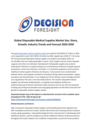 Global Disposable Medical Supplies Market .docx