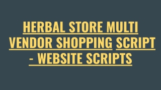 Herbal Store Multi Vendor Script - ScriptStore