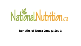 Benefits of Nutra Omega Sea 3