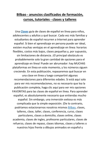 Bilbao - anuncios clasificados de formación, cursos, tutoriales - clases y talle
