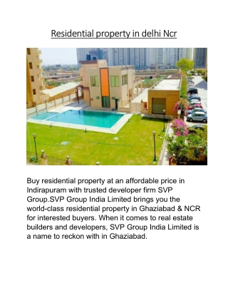 Residential property in delhi Ncr