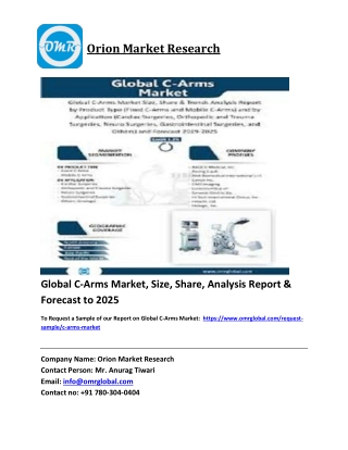 Global C-Arms Market Trends, Size, Competitive Analysis and Forecast 2019-2025