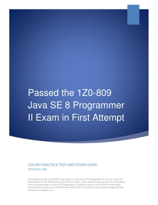 Passed the 1Z0-809 Java SE 8 Programmer II Exam in First Attempt
