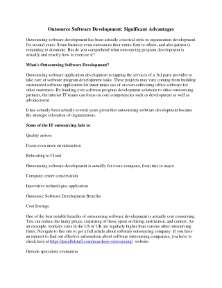 Outsource Software Development-