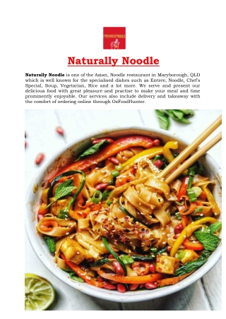 5% Off - Naturally Noodle Maryborough Menu, QLD