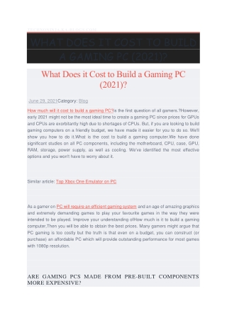 Gaming Pc Price In India