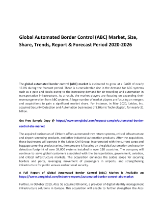 Global Automated Border Control (ABC) Market