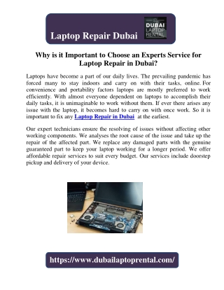 Why is it Important to Choose an Experts Service for Laptop Repair in Dubai?