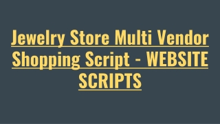 Jewelry Store Multi Vendor Script - ScriptStore