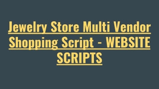Jewelry Store Multi Vendor Script - ScriptStore