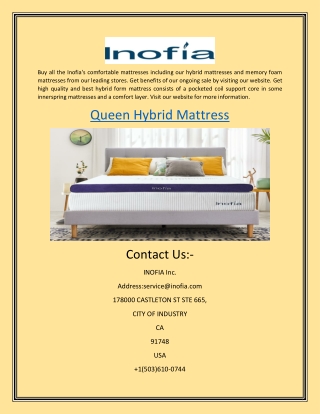 Queen Hybrid Mattress | Inofia.Com