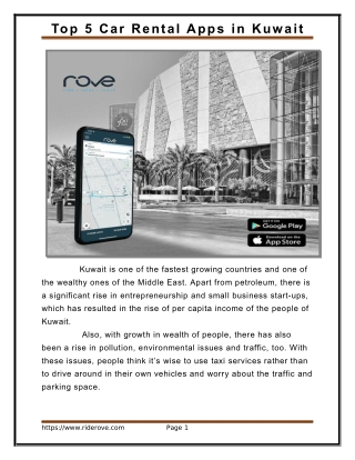 Top 5 Car Rental Apps in Kuwait