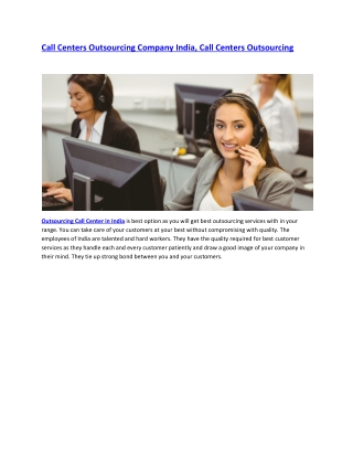 Call Centers Outsourcing Company India, Call Centers Outsourcing-converted