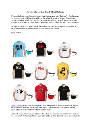 How to Choose the Best Tshirt Material