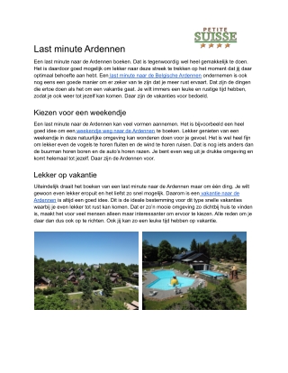 Last minute Ardennen