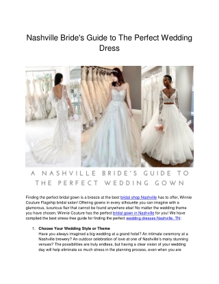 Nashville Bride's Guide to The Perfect Wedding Dress