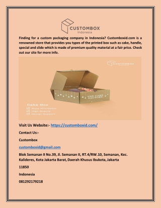 Premium Packaging Indonesia  | Customboxid.com
