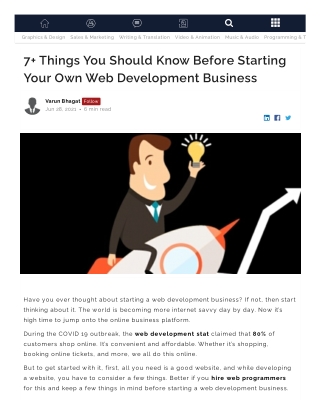 7  Things You Should Know Before Starting Your Own Web Development Business