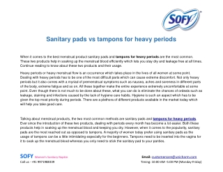 Sanitary pads vs tampons for heavy periods